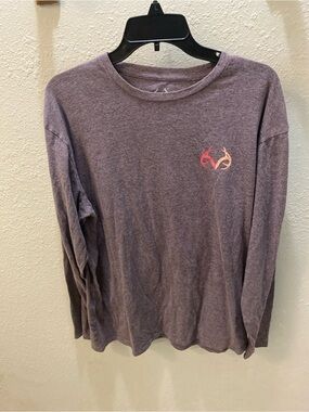 Realtree Heather Purple Long Sleeve Crewneck with Small Antler Logo